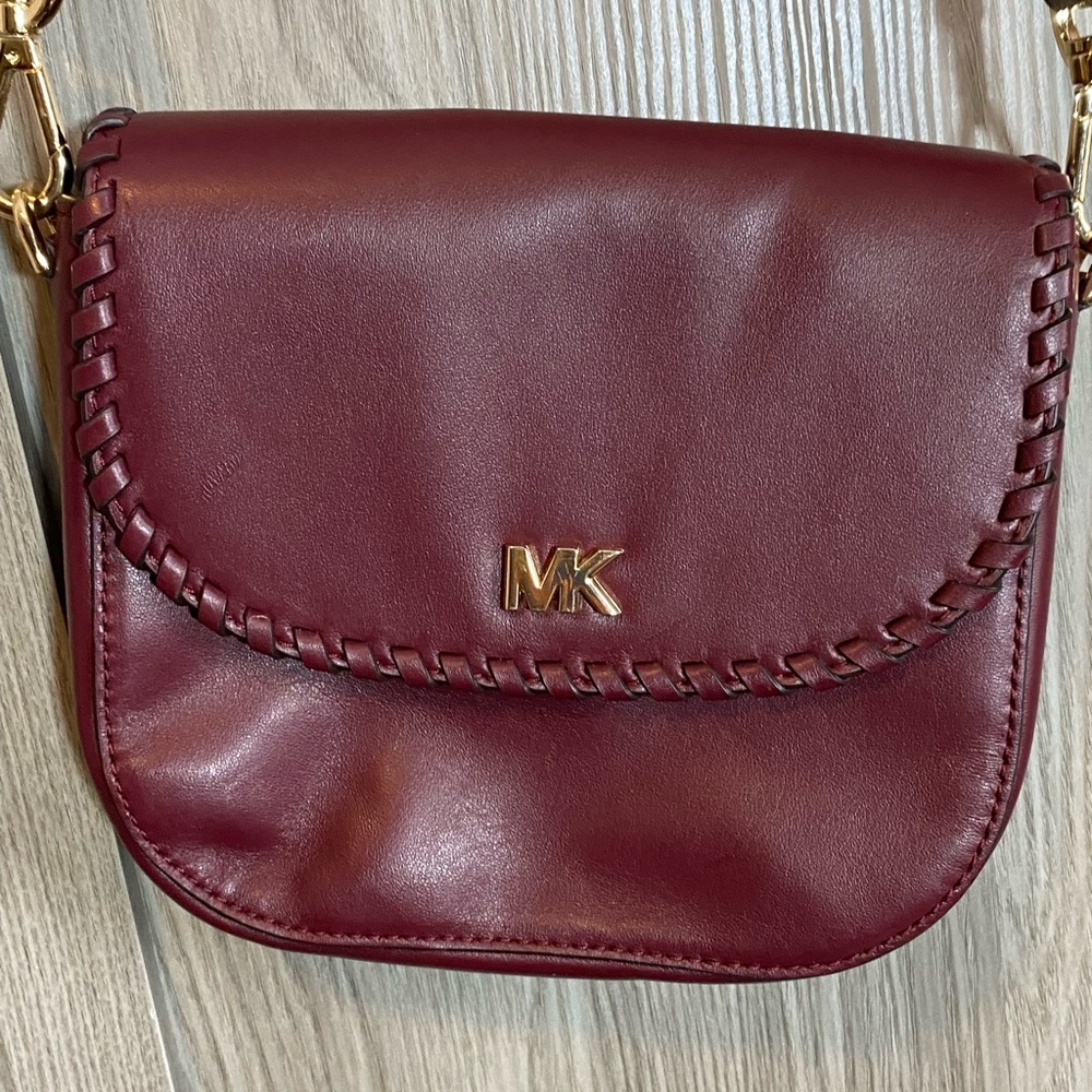 MK NWOT OXBLOOD Half Dome/Crossbody with Whip stitching